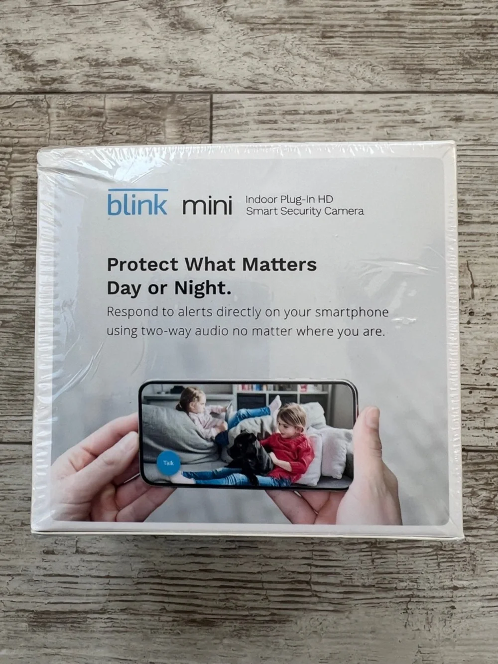 Blink Mini Compact indoor plug-in smart security camera 1080p HD, New/Sealed
